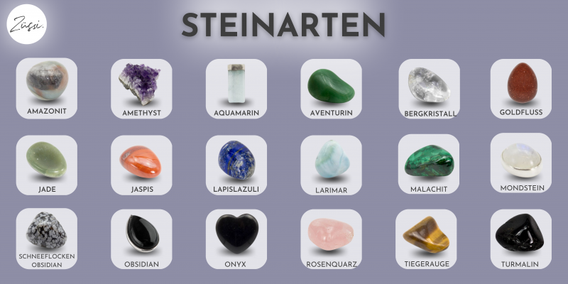 Steinarten-Übersicht zu Edelstein Online Shop